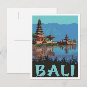 Carte Postale Bali Indonésie Art Vintage Voyage