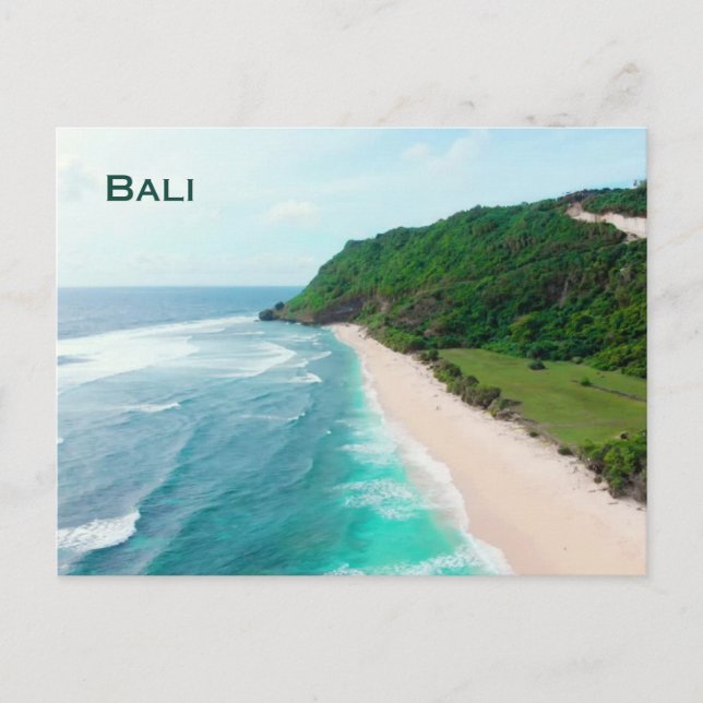 Carte Postale Bali, Indonésie Belle plage de sable blanc (Devant)