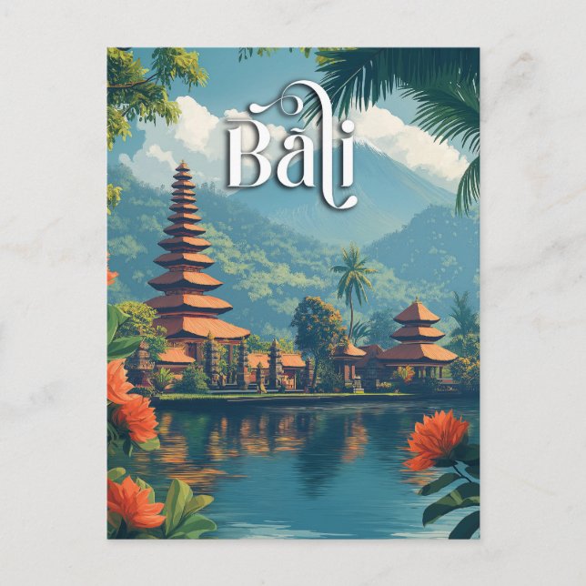 Carte Postale Bali Paradise : Le mont Majestic Meru (Devant)