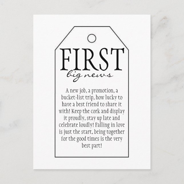 Carte Postale Balise cadeau pour bouteille de vin - Première gra (Devant)