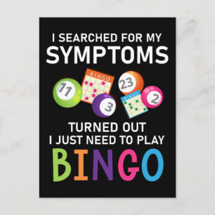 Carte Postale Balle de Bingo drôle Joueur de Bingo