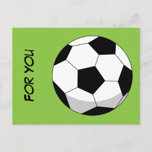 Carte Postale Balle de football dessin animé Ajoutez votre nom