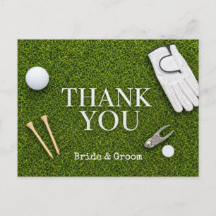 Carte Postale Balle de golf sur gazon vert