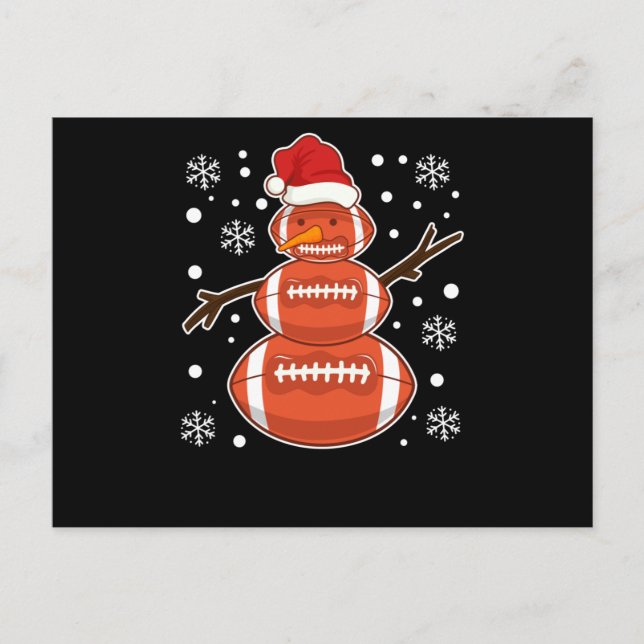 Carte Postale balle de neige fan de footballeur de Noël (Devant)