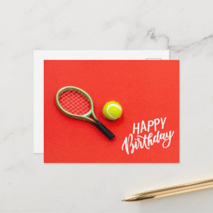 Carte Postale Balle de tennis avec Joyeux Anniversaire avec amou