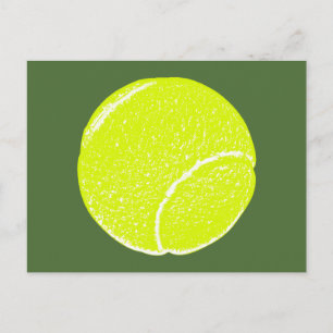 Carte Postale balle de tennis jaune