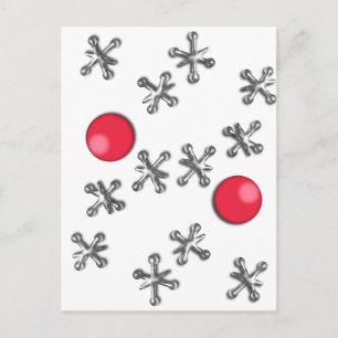 Carte Postale Balle en caoutchouc rouge et sacs