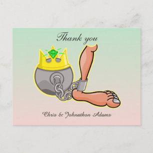 Carte Postale Balle humoristique Et Merci Mariage
