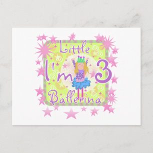Carte Postale Ballerina 3e Anniversaire Tshirts et cadeaux