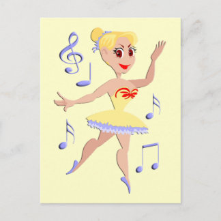 Carte Postale Ballerina Ballet Music