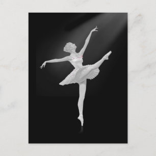 Carte Postale Ballerina en argent et noir personnalisable