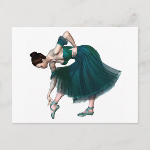Carte Postale Ballerina en vert