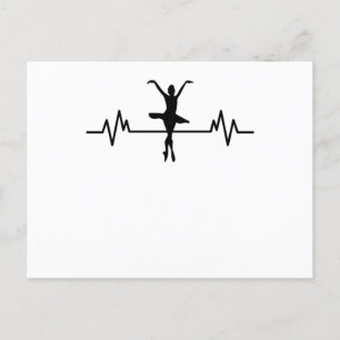 Carte Postale Ballerina Heartbeat Design Amusant Classic Ballet