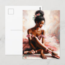 Ballerina noire portant l'art Tutu rose