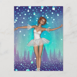Carte Postale Ballerina Peint Perles & Arbres Turquoise Arrière 