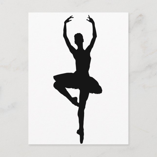 Carte Postale BALLERINA PIROUETTE (silhouette de danse de ballet (Devant)
