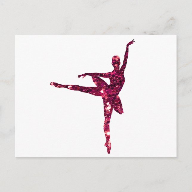 Carte Postale Ballerina rose mousseuse (Devant)