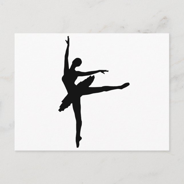 Carte Postale Ballerina Silhouette (Devant)