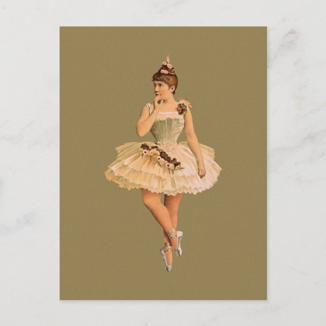 Carte Postale Ballerina victorienne vintage (Devant)
