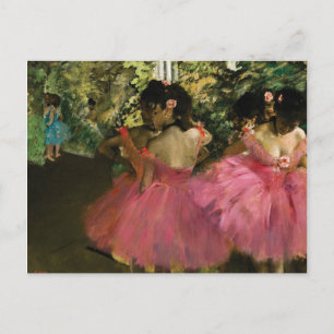 Carte Postale Ballerinas en rose par Edgar Degas