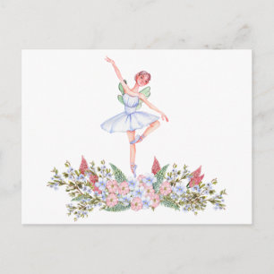 Carte Postale Ballerine de danse aquarelle
