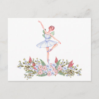 Carte Postale Ballerine de danse aquarelle