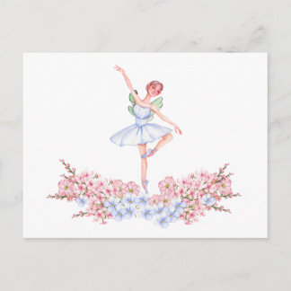 Carte Postale Ballerine de danse aquarelle