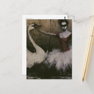 Carte Postale Ballerine et cygne 