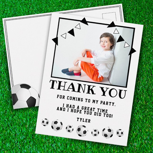 Carte Postale Balles de Football Photo d'anniversaire Merci (Créateur téléchargé)