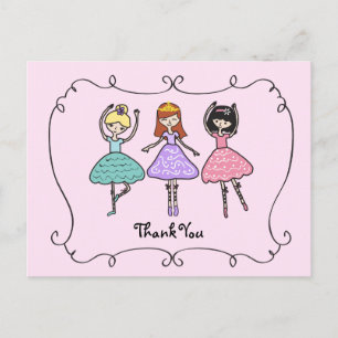 Carte Postale Ballet Ballerinas Merci