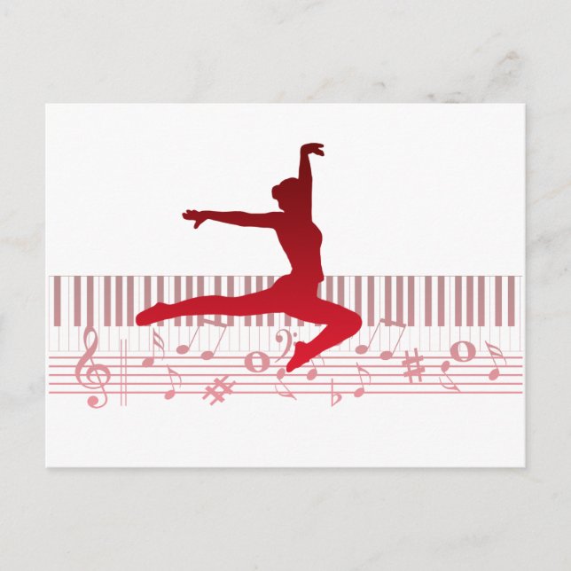 Carte Postale Ballet dancer sur clavier (Devant)