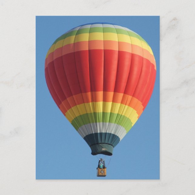 Carte Postale Ballon à air chaud arc-en-ciel (Devant)