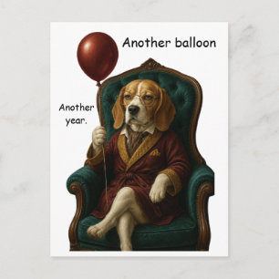 Carte Postale Ballon de anniversaire dignifié de Beagle