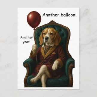Carte Postale Ballon de anniversaire dignifié de Beagle