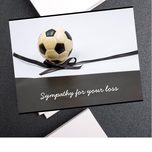 Carte Postale Ballon de football sympathie condoléances ruban no (Créateur téléchargé)