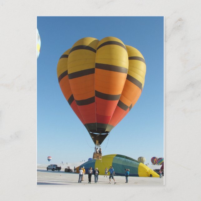 Carte Postale Ballon rouge et orange Hot air (Devant)