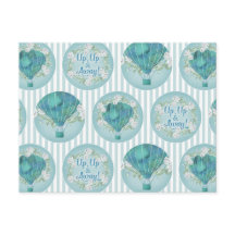 Ballon Turquoise à air chaud - Aqua White Stripes