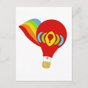Carte Postale Ballons à air chaud arc-en-ciel mignon