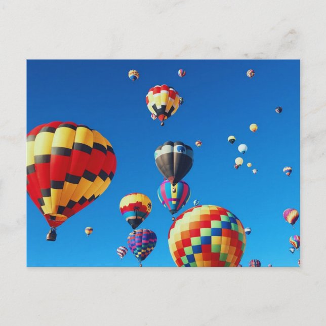 Carte Postale Ballons à Air Chaud Ciel Bleu (Devant)