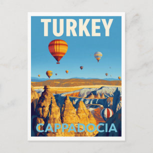 Carte Postale Ballons à air chaud de Cappadoce Rétro