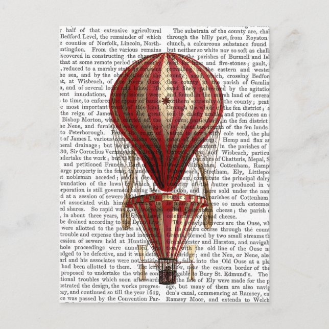 Carte Postale Ballons à air chaud en cascade rouge (Devant)