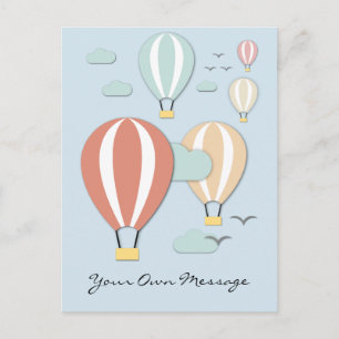 Carte Postale Ballons à air chaud style Papercut