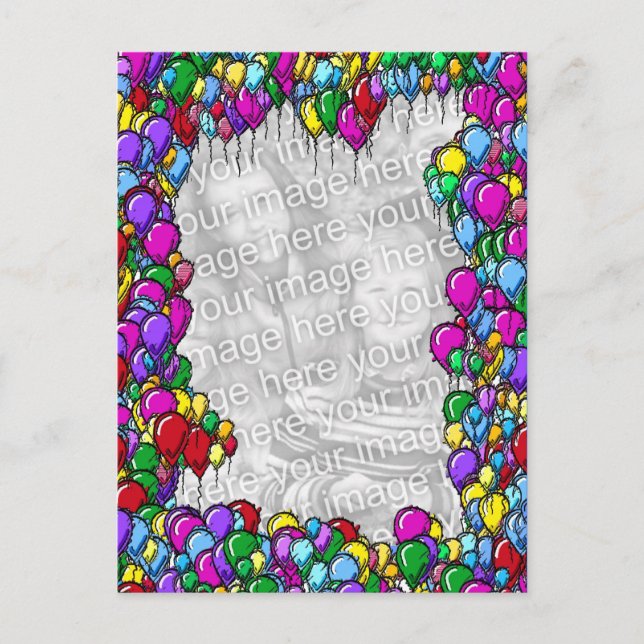 Carte Postale Ballons colorés Photo (Devant)
