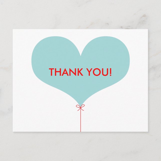 Carte Postale Ballons d'amour Merci (Devant)