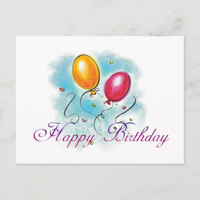 Carte Postale Ballons d'anniversaire (Devant)