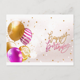 Carte Postale Ballons d'anniversaire colorés et heureux