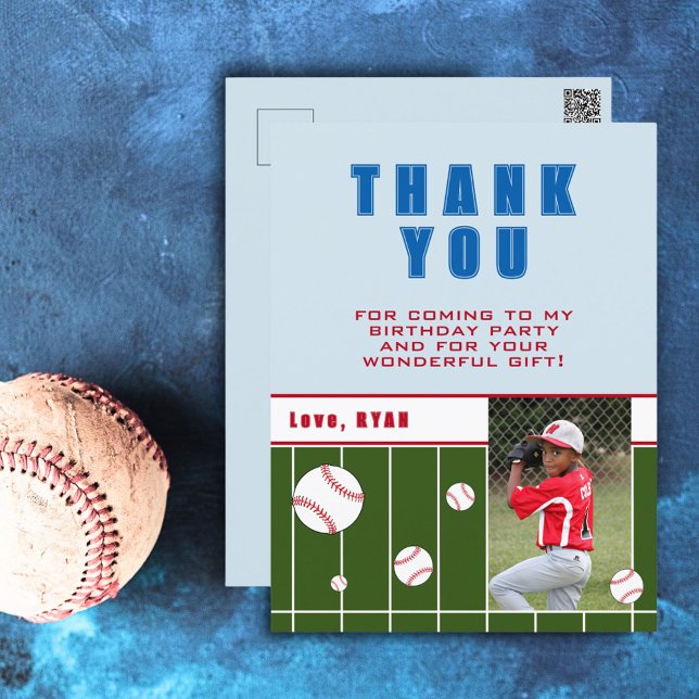 Carte Postale Ballons de baseball Anniversaire de enfant Photo M (Créateur téléchargé)