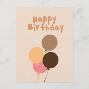 Carte Postale Ballons de Bohême Bonne lettre d'anniversaire