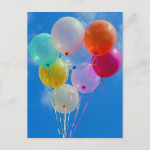 Carte Postale Ballons de fête avec ciel bleu