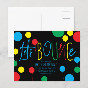 Carte Postale Ballons de rebondissements pour enfants Anniversai